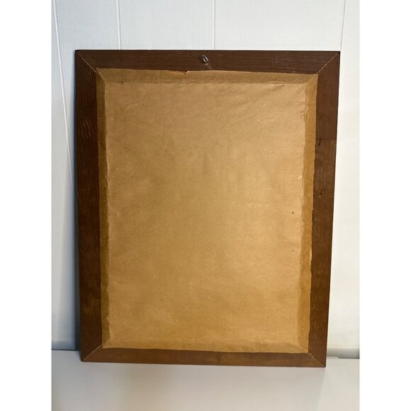 VTG Blue Jay Petit Point Needlepoint Framed Bird Art 17x20 Wall Decor Floral - Picture 6 of 6